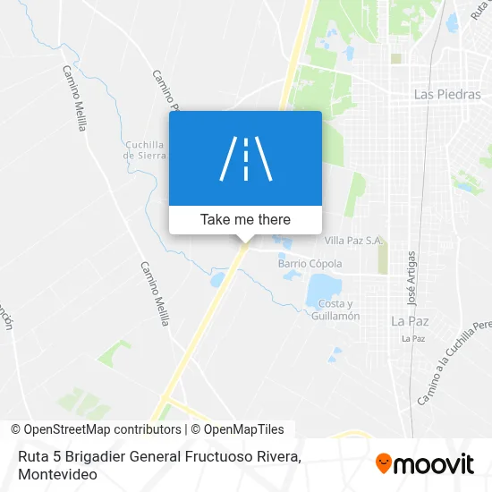 Ruta 5 Brigadier General Fructuoso Rivera map