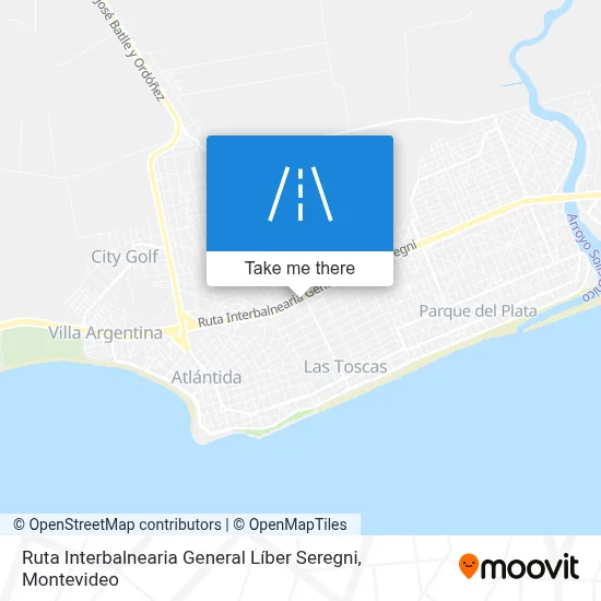 Ruta Interbalnearia General Líber Seregni map