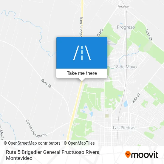 Ruta 5 Brigadier General Fructuoso Rivera map