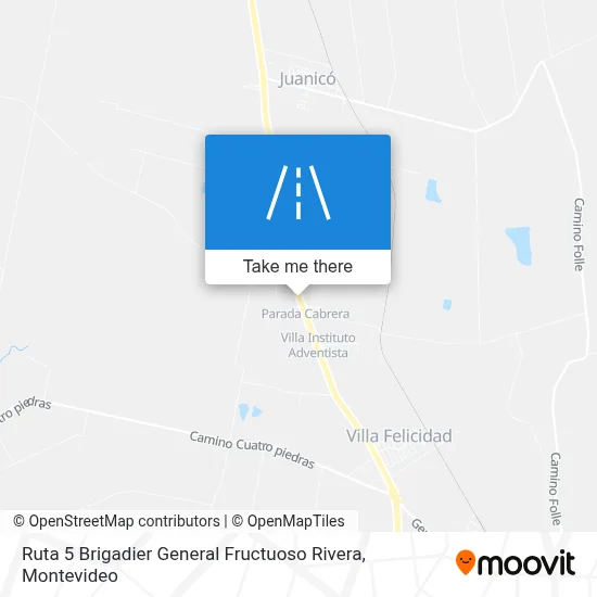 Ruta 5 Brigadier General Fructuoso Rivera map