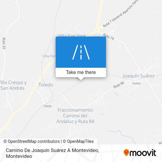 Camino De Joaquín Suárez A Montevideo map
