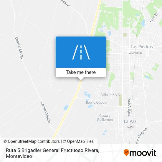 Ruta 5 Brigadier General Fructuoso Rivera map