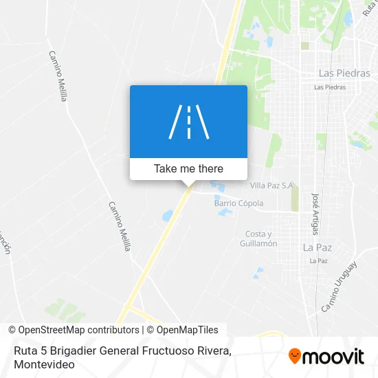 Ruta 5 Brigadier General Fructuoso Rivera map