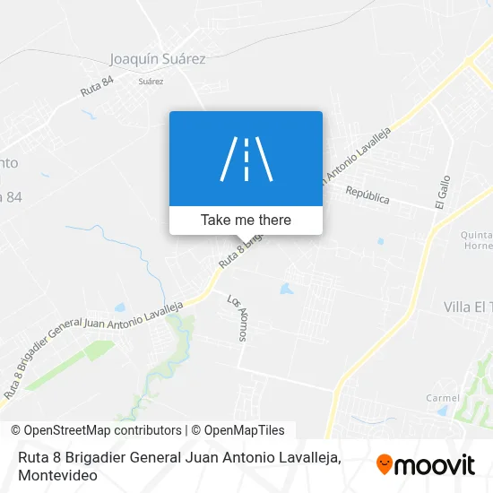 Ruta 8 Brigadier General Juan Antonio Lavalleja map