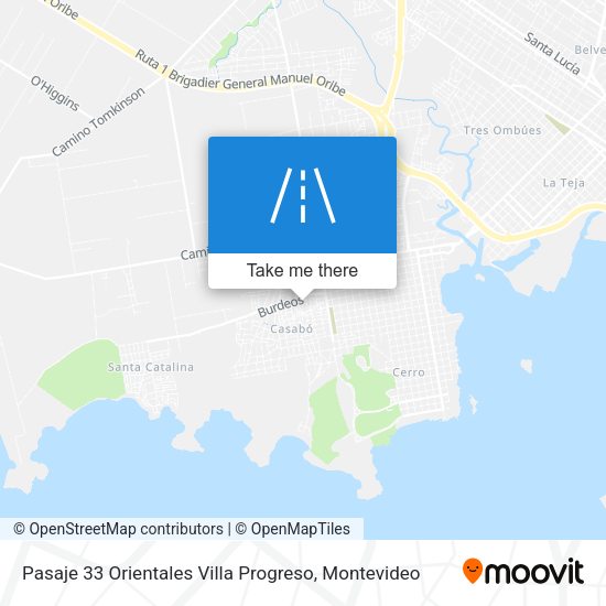 Pasaje 33 Orientales Villa Progreso map