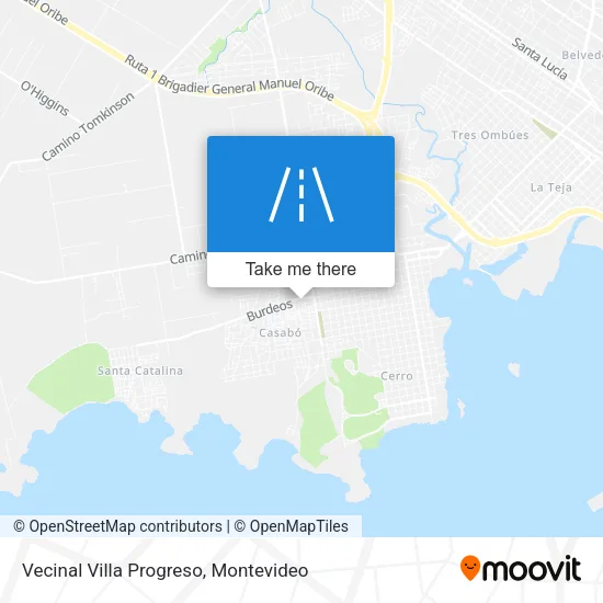 Mapa de Vecinal Villa Progreso