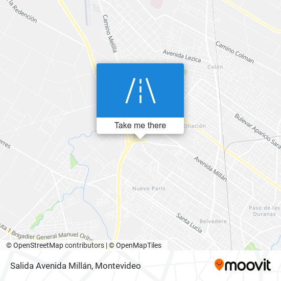 Salida Avenida Millán map