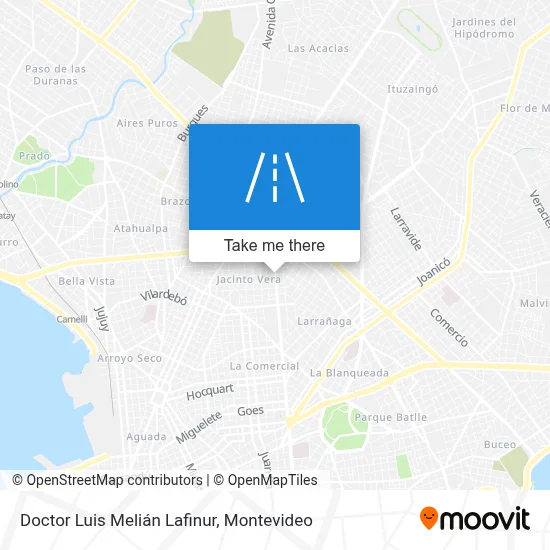 Doctor Luis Melián Lafinur map