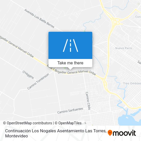 Continuación Los Nogales Asentamiento Las Torres map