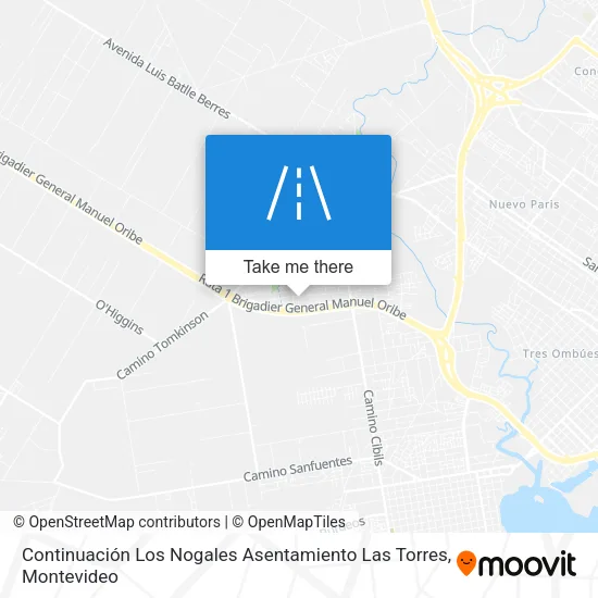 Continuación Los Nogales Asentamiento Las Torres map