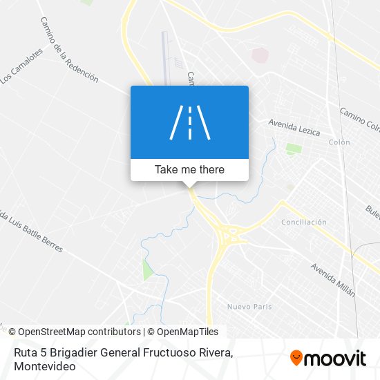 Ruta 5 Brigadier General Fructuoso Rivera map