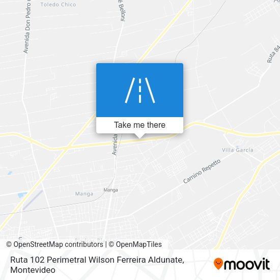 Mapa de Ruta 102 Perimetral Wilson Ferreira Aldunate