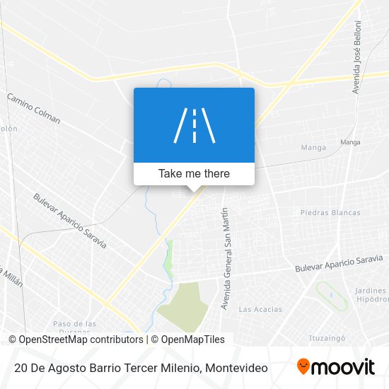 20 De Agosto Barrio Tercer Milenio map
