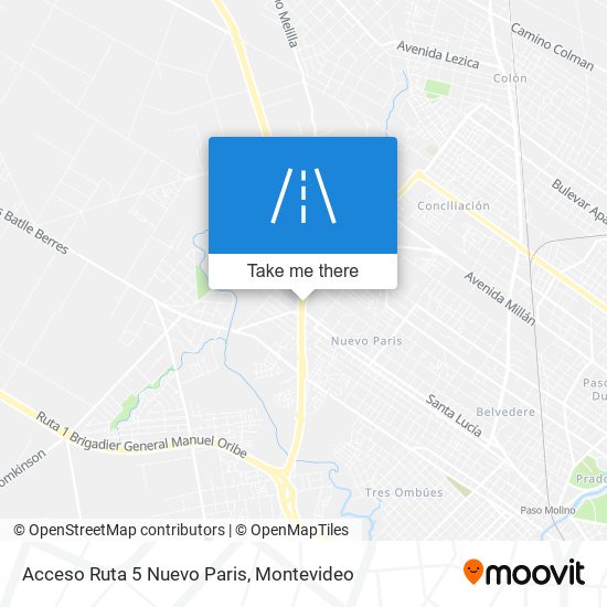 Acceso Ruta 5 Nuevo Paris map