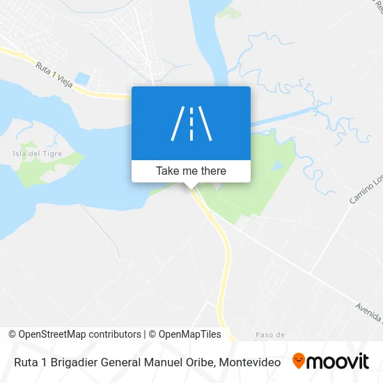 Ruta 1 Brigadier General Manuel Oribe map