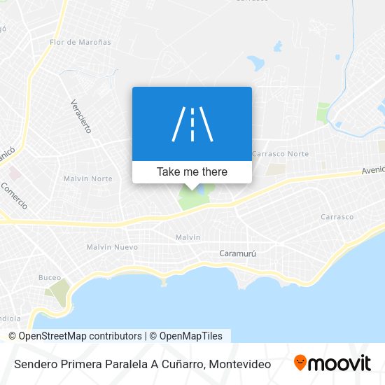 Mapa de Sendero Primera Paralela A Cuñarro
