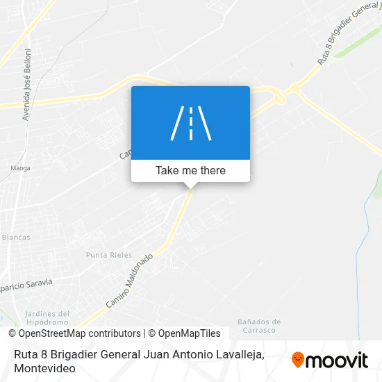 Ruta 8 Brigadier General Juan Antonio Lavalleja map