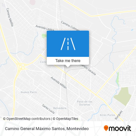 Camino General Máximo Santos map