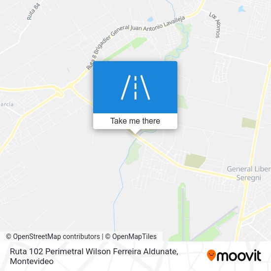 Mapa de Ruta 102 Perimetral Wilson Ferreira Aldunate