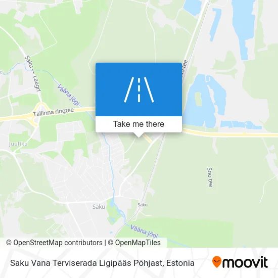 Карта Saku Vana Terviserada Ligipääs Põhjast
