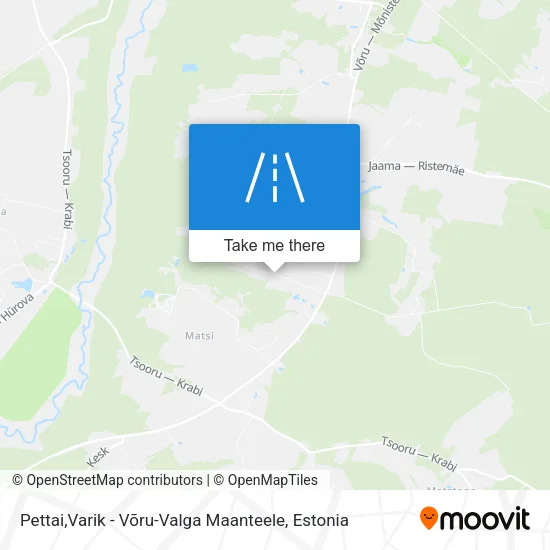 Карта Pettai,Varik - Võru-Valga Maanteele
