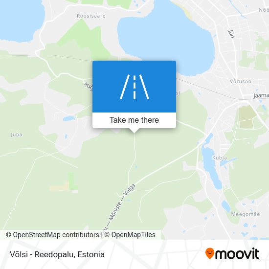 Карта Võlsi - Reedopalu