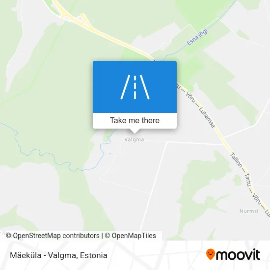 Карта Mäeküla - Valgma