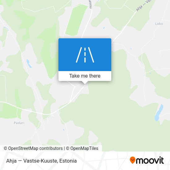 Ahja — Vastse-Kuuste map