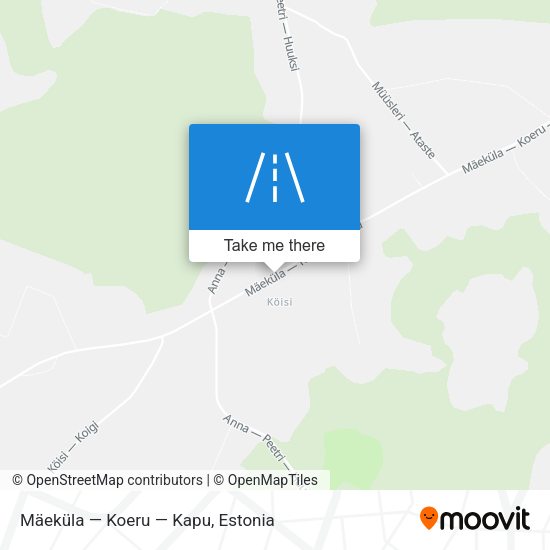 Mäeküla — Koeru — Kapu map