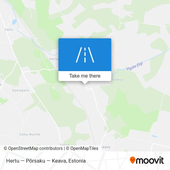 Hertu — Põrsaku — Keava map