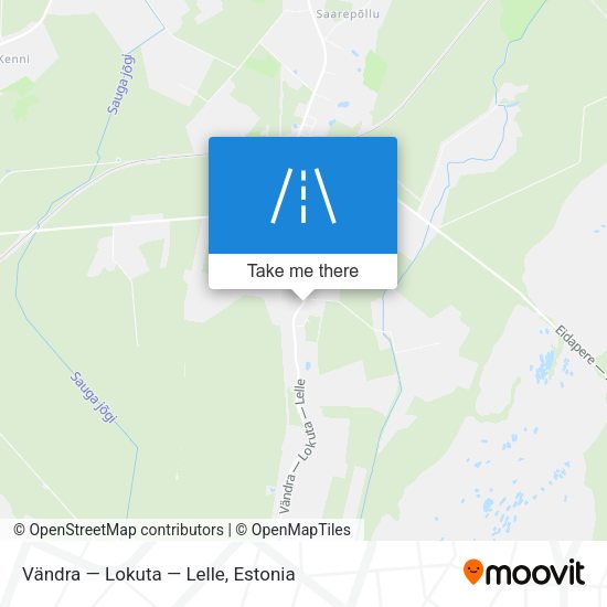 Vändra — Lokuta — Lelle map