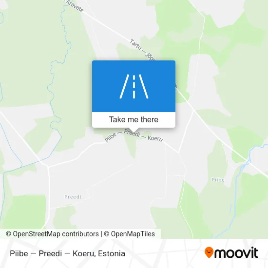Карта Piibe — Preedi — Koeru