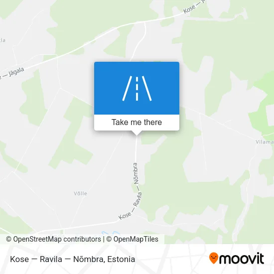 Карта Kose — Ravila — Nõmbra