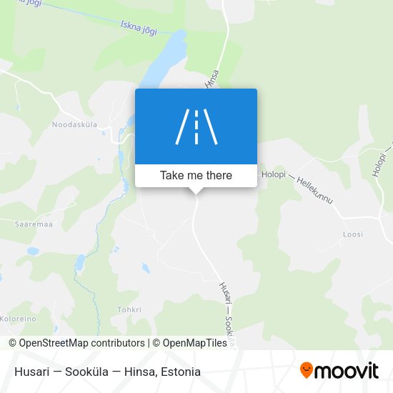 Husari — Sooküla — Hinsa map