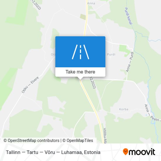 Tallinn — Tartu — Võru — Luhamaa map
