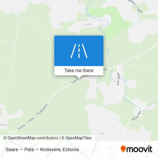 Saare — Pala — Kodavere map