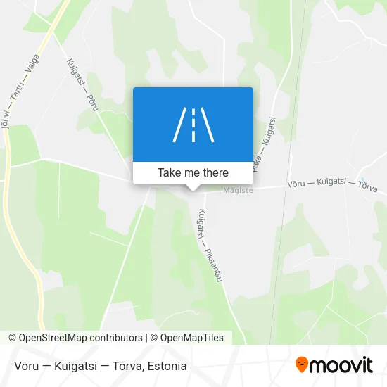 Карта Võru — Kuigatsi — Tõrva