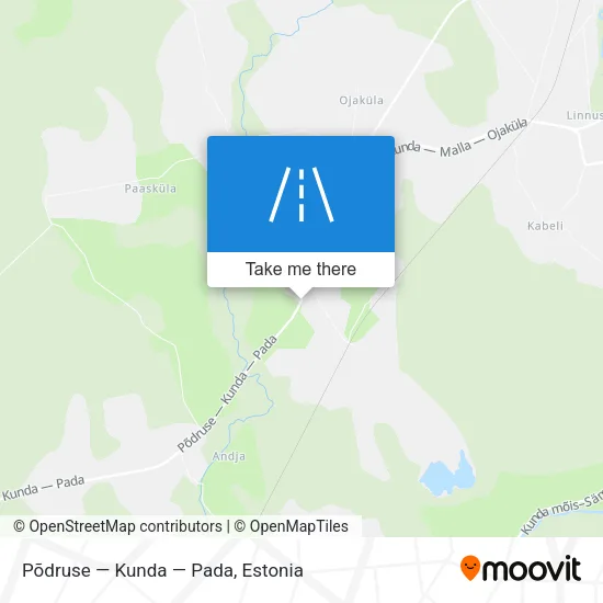 Карта Põdruse — Kunda — Pada