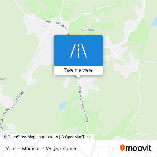 Võru — Mõniste — Valga map