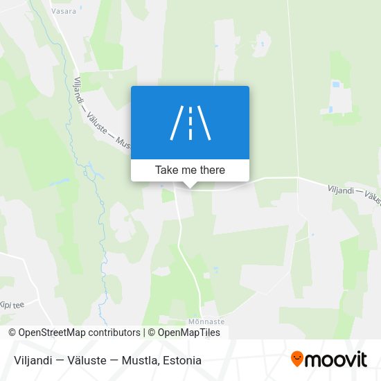 Viljandi — Väluste — Mustla map