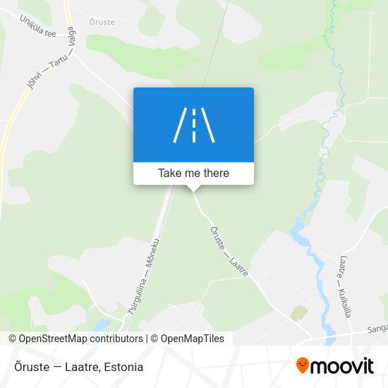 Õruste — Laatre map