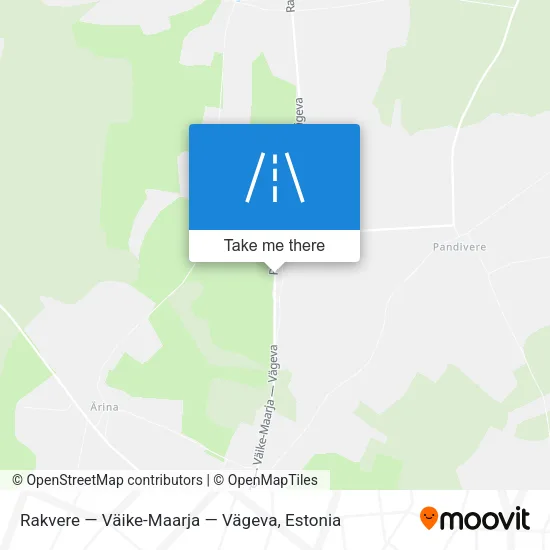 Карта Rakvere — Väike-Maarja — Vägeva