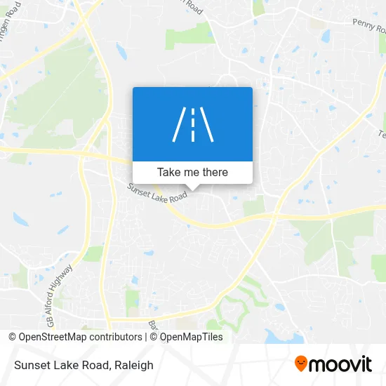 Sunset Lake Road map