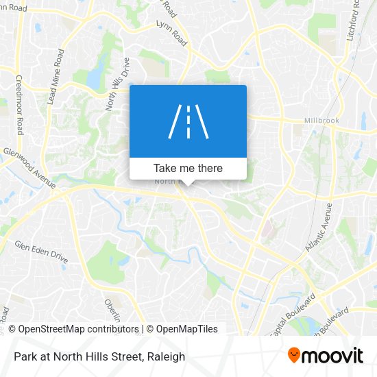 Park at North Hills Street map