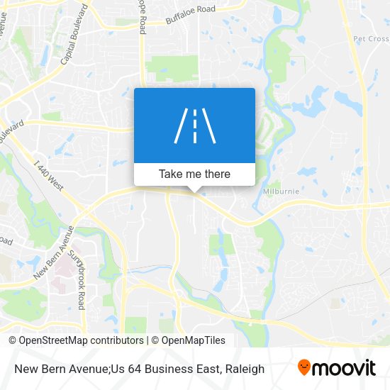 Mapa de New Bern Avenue;Us 64 Business East