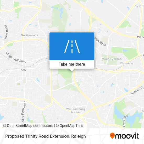 Proposed Trinity Road Extension map