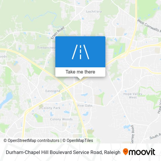 Durham-Chapel Hill Boulevard Service Road map
