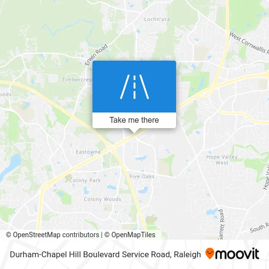 Durham-Chapel Hill Boulevard Service Road map