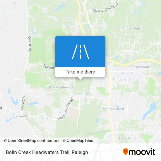 Bolin Creek Headwaters Trail map