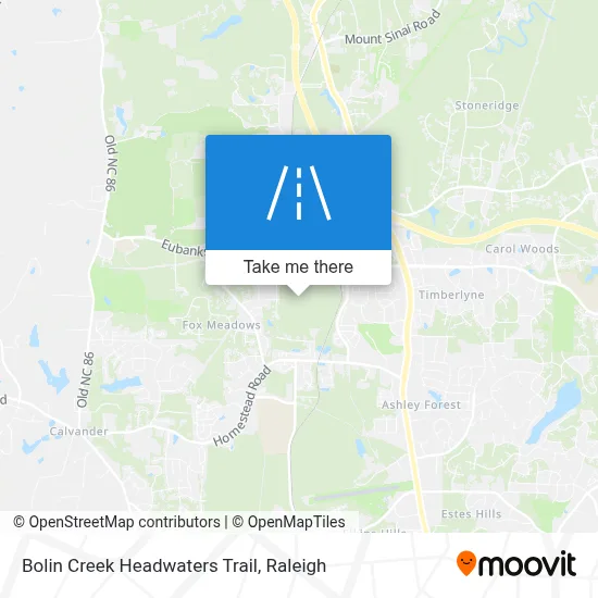 Bolin Creek Headwaters Trail map